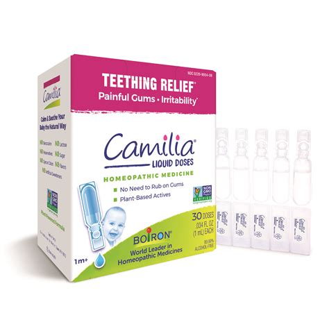 Boiron Camilia Teething Drops for Daytime and Nighttime Relief。